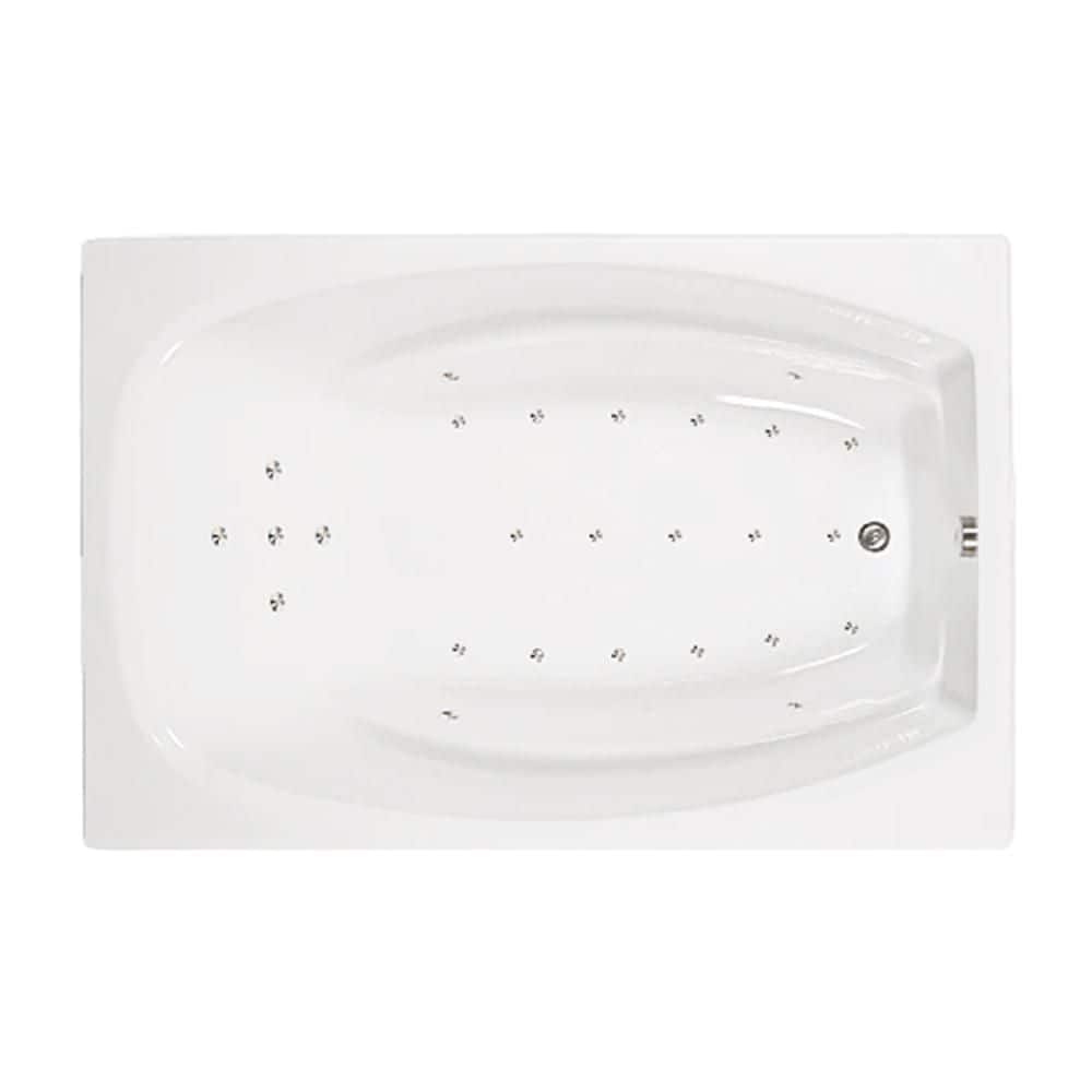 Comfortflo 72 in. x 48 in. Acrylic Rectangular Drop-in Air Bathtub with Reversible Drain in White (2)