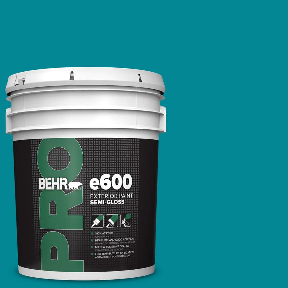 BEHR PRO 5 gal. #HDC-SM16-06 Blue Slushie Semi-Gloss Exterior Paint
