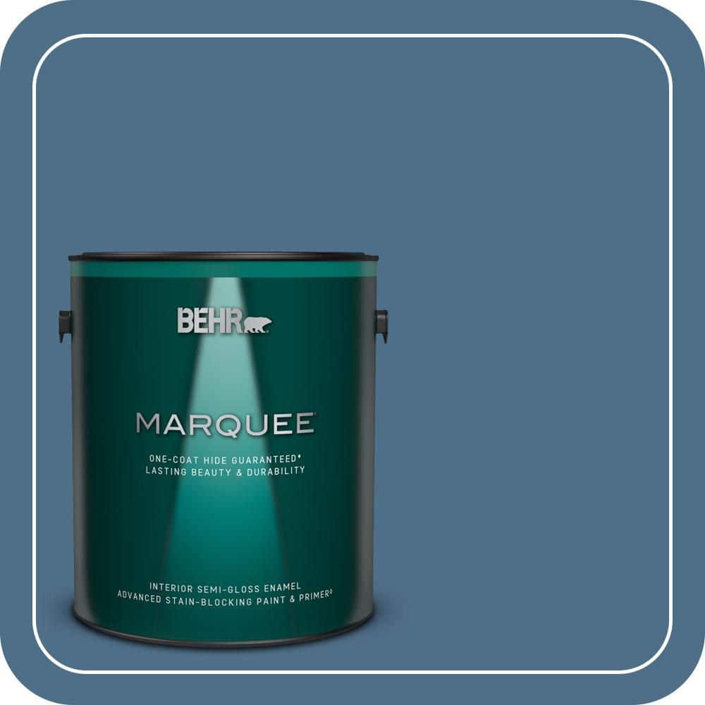BEHR MARQUEE 1 gal. #570D-6 Neptune Blue Semi-Gloss Enamel Interior Paint & Primer (1)