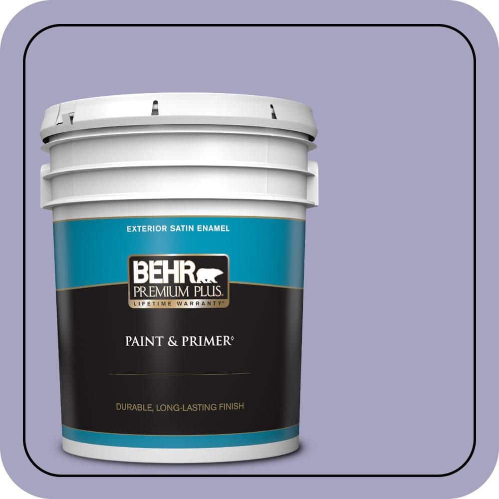 BEHR PREMIUM PLUS 5 gal. #640D-4 Canyon Mist Satin Enamel Exterior Paint & Primer