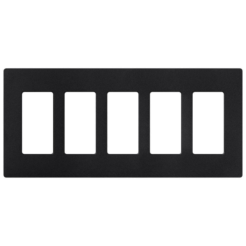 Lutron Claro 5 Gang Wall Plate for Decorator/Rocker Switches, Satin, Midnight (SC-5-MN) (1-Pack)