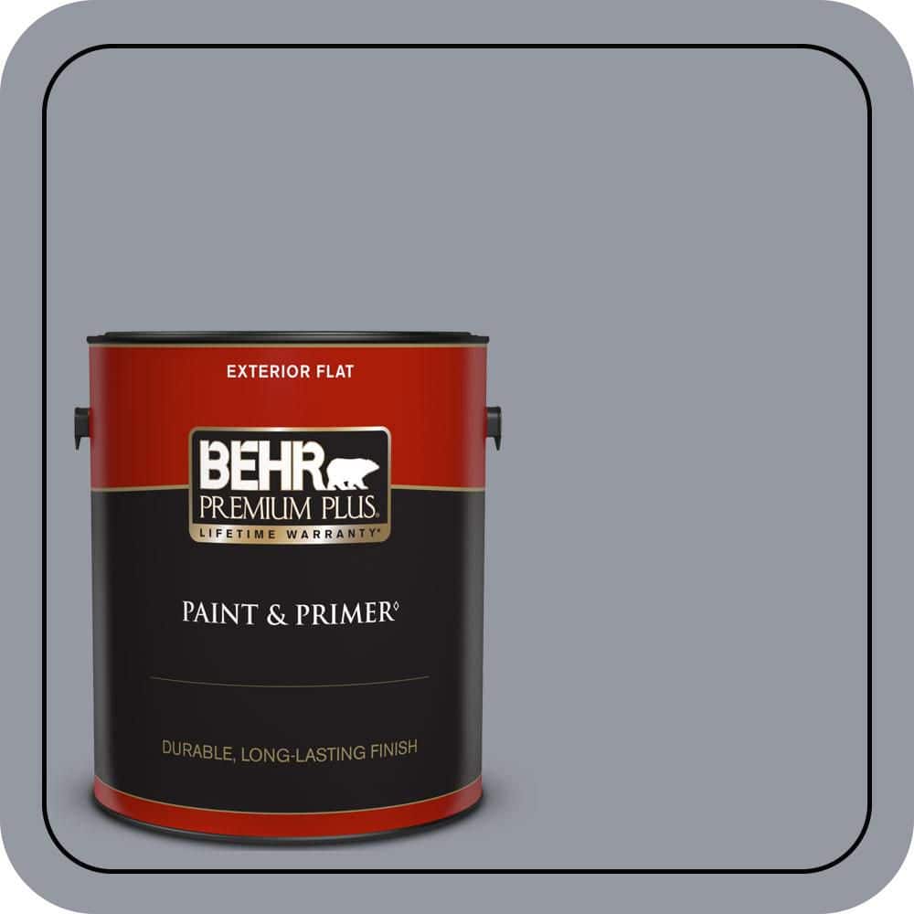 BEHR PREMIUM PLUS 1 gal. #N540-4 Silhouette Flat Exterior Paint & Primer (1)
