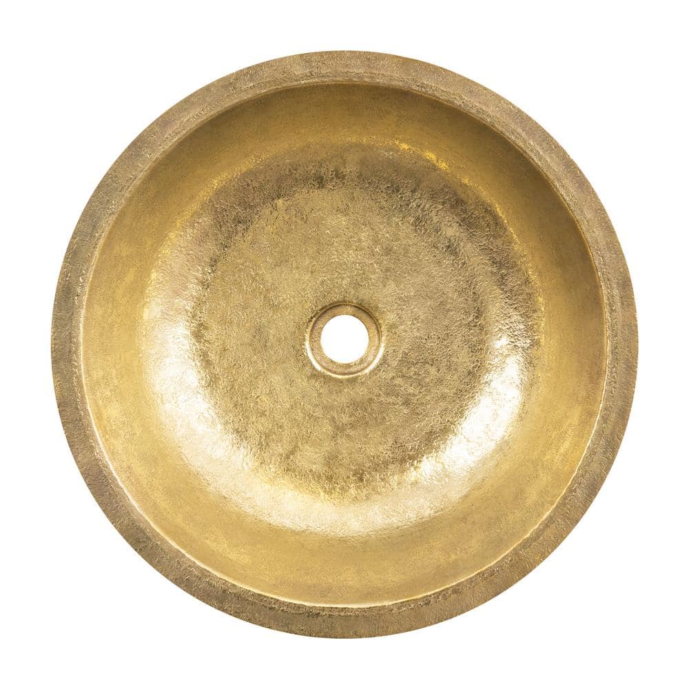 Premier Copper Products Terra Firma 18 in. Undermount Round Bathroom Sink in Yellow Polished Brass (2)