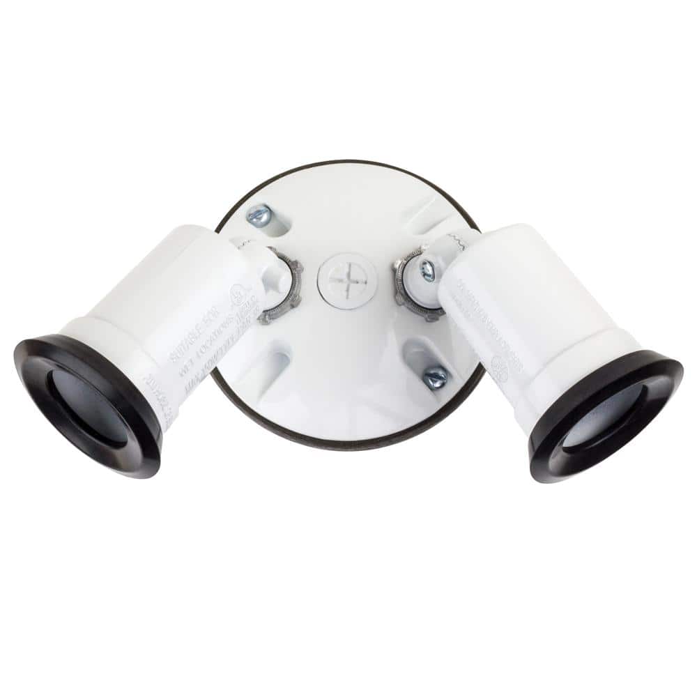Commercial Electric White Outdoor Flood Light Weatherproof Lamp holder with External Rubber Gasket and Cover (3)