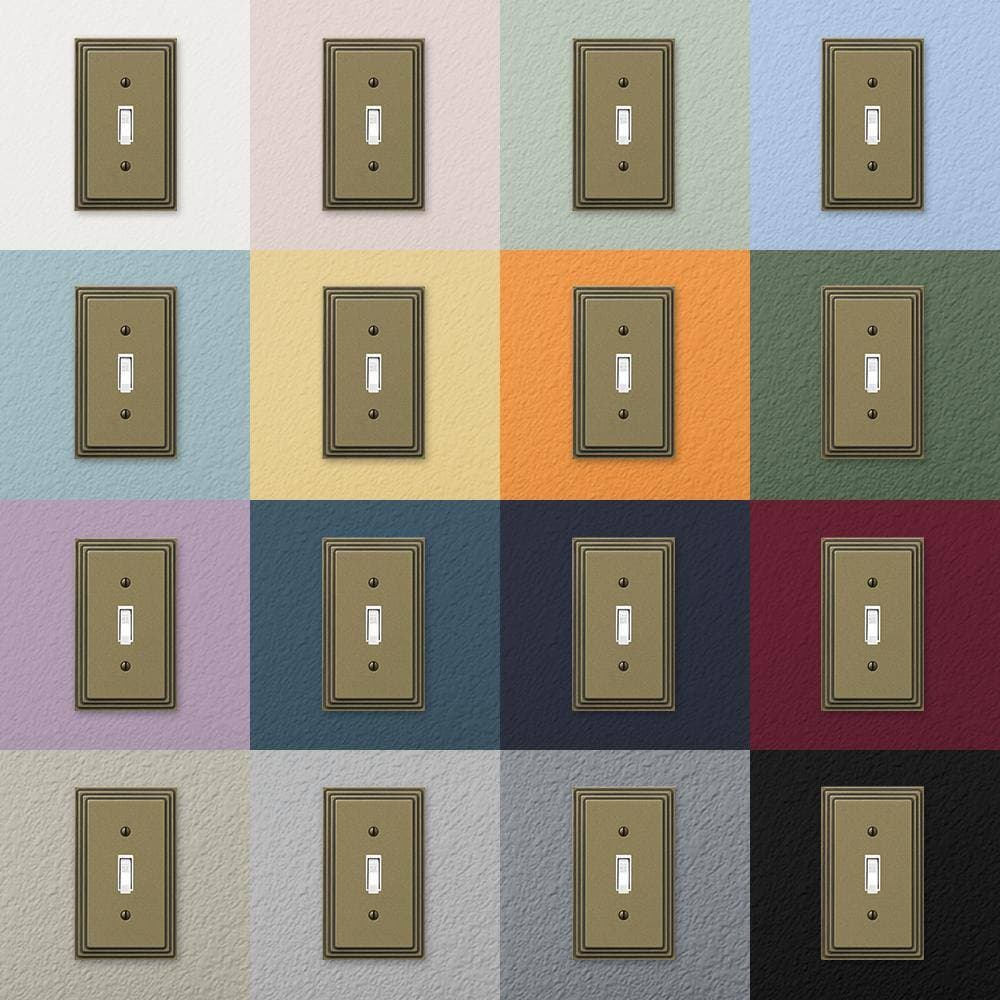 AMERELLE Tiered 3 Gang 2-Toggle and 1-Duplex Metal Wall Plate (3)