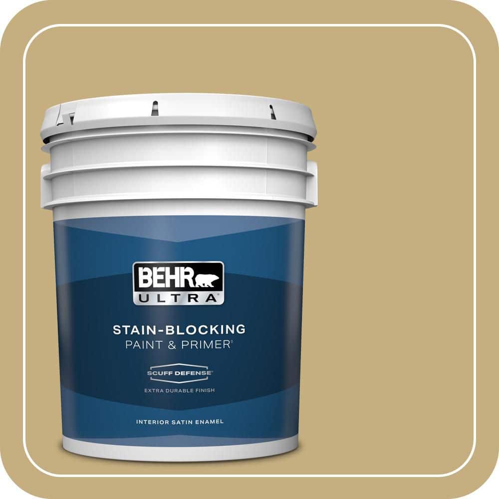 BEHR ULTRA 5 gal. #MQ2-29 Cliff Ridge Extra Durable Satin Enamel Interior Paint & Primer