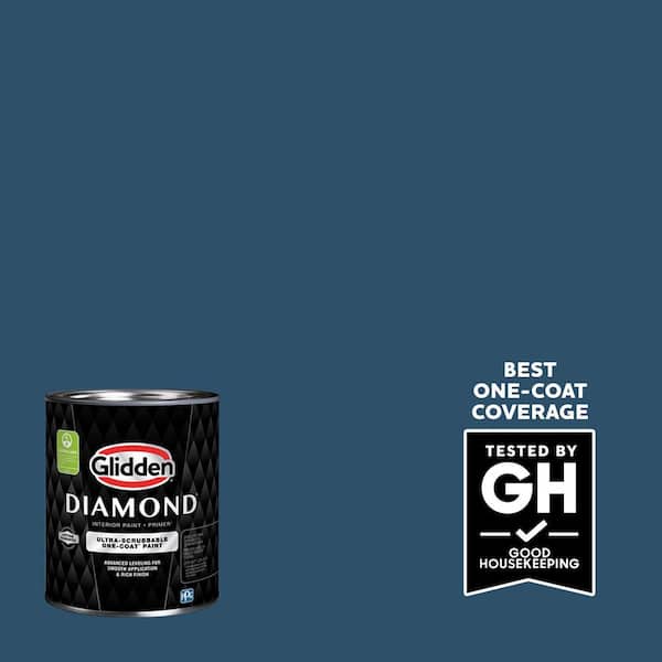 Glidden Diamond 1 qt. PPG1155-7 Blue Lava Satin Interior Paint with Primer (2)