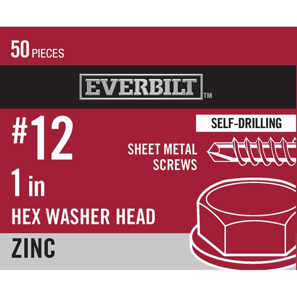 Everbilt #10 Zinc Plated Hex Head Sheet Metal Screw