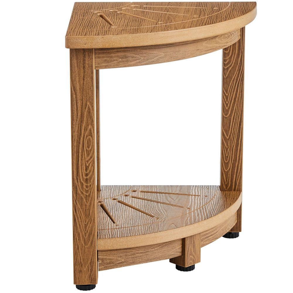 SVOPES Corner Shower Bench 16.5 in. Height, 12.8 in.Radius, Faux Wood Grain 350 LBS Storage Shelf non-Electric Waterless Toilet (1)