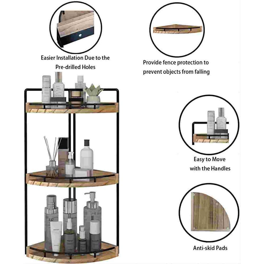 Dyiom 3-Tier Corner Bathroom Organizer Countertop, Bathroom Storage and Organizer, Counter Tray and Vanity Organizer (2)