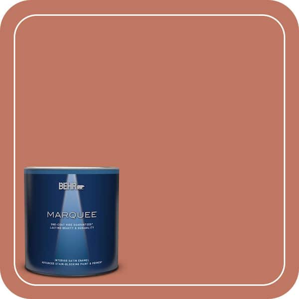 BEHR PREMIUM PLUS #210D-6 Caribbean Coral Flat Interior/Exterior Paint & Primer Color Sample (4)