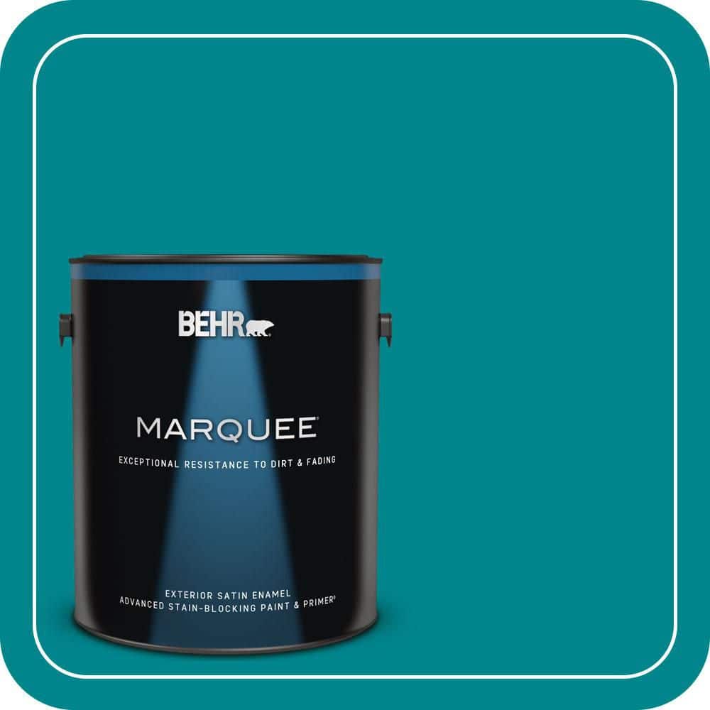 BEHR MARQUEE 1 gal. #500B-7 Tucson Teal Satin Enamel Exterior Paint & Primer