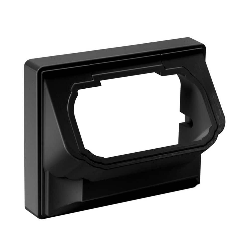 Deckorators Black Stair Brackets for Composite Deck Railing with Black Round Aluminum Balusters (4-Pack) (1)