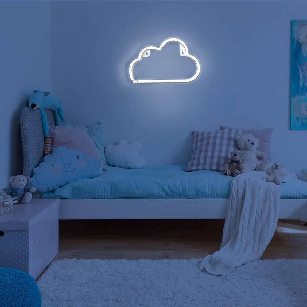 Afoxsos Cloud Series LED Neon Wall Decor Sign USB or Battery Powered for Bedroom Aesthetic Teen Girl Kid Room Party (2)