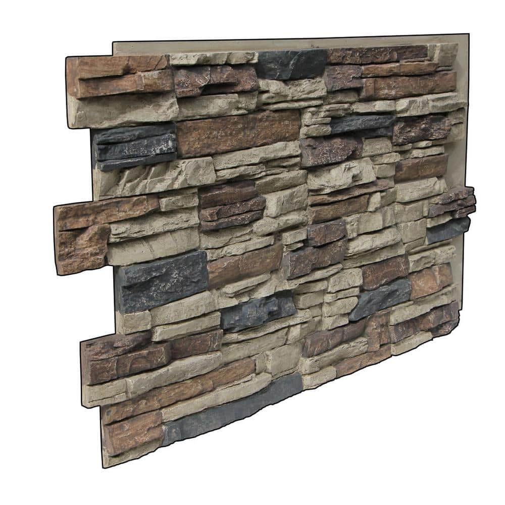 TRITAN BP Lightning Ridge 48 in. x 24 in. Class A Fire Rated Faux Stone Siding Panel Finished Nature Spirit (3)