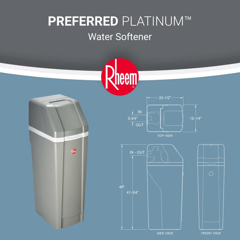 Rheem 42,000 Grain Preferred Platinum Wi-Fi Enabled Smart Water Softener for Hard Water and Iron Reduction (3)