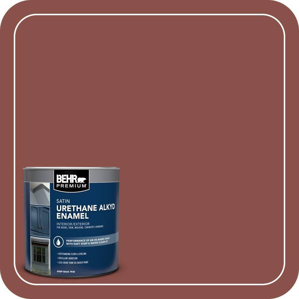 BEHR PREMIUM 1 qt. #S150-6 Spiced Berry Satin Enamel Urethane Alkyd Interior/Exterior Paint