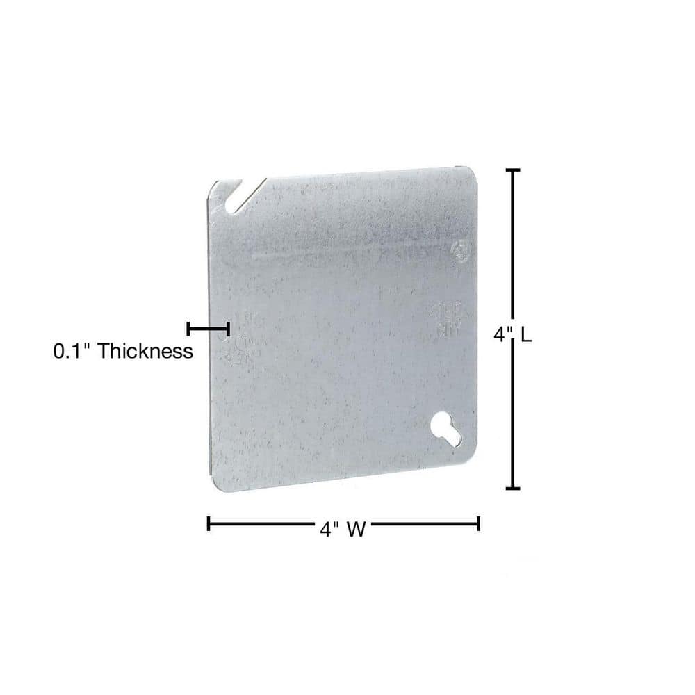 Steel City 4 in. Metallic Blank Square Electrical Box Cover (52C1-50R) (4)