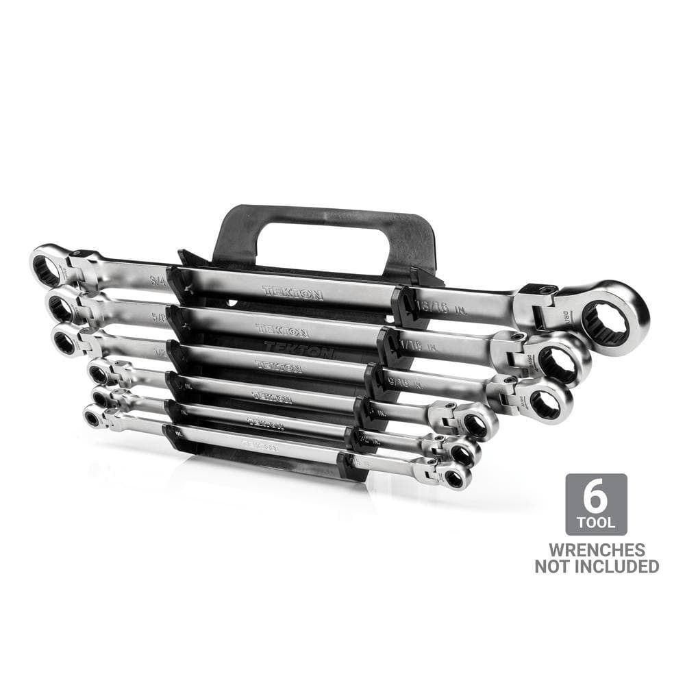 TEKTON 6-Tool Long Flex 12-Point Ratcheting Box End Wrench Holder in Black (2)