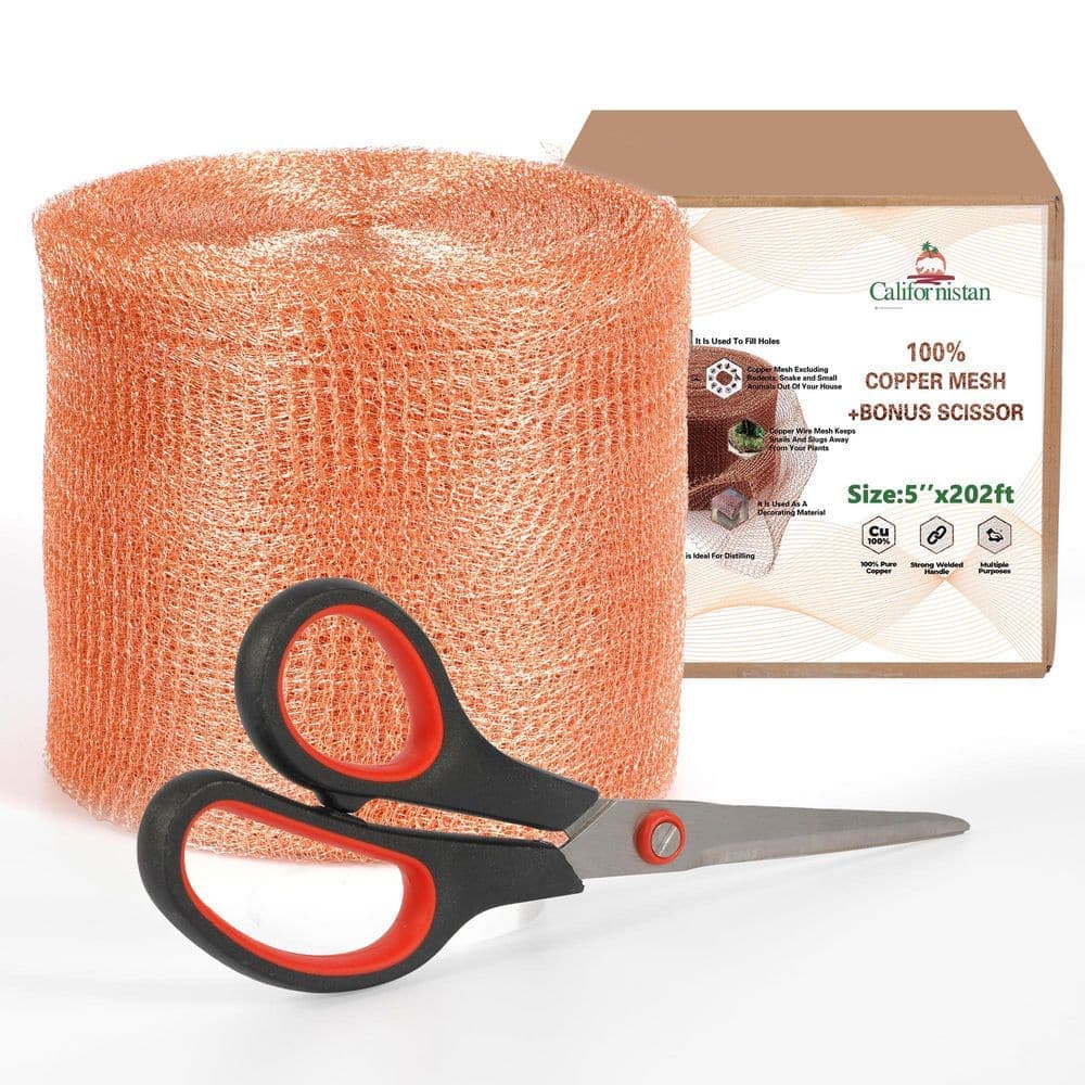 NVNOO 5 in. x 202 ft. Rustproof Copper Mesh Roll for Mice Rat Rodent, Copper Mesh Rodent Control (1-Pack) (1)