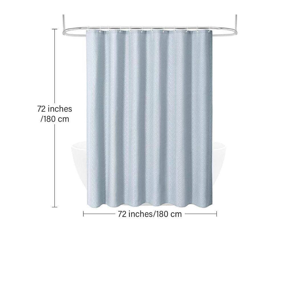 Unbranded Waffle Woven Fabric 72 in. W x 72 in. L Polyester Shower Curtain in Fog Blue (2)