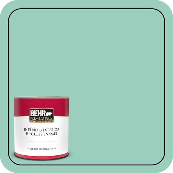 BEHR PREMIUM PLUS Home Decorators Collection #HDC-SM14-6 Thermal Aqua Enamel Interior/Exterior Paint & Primer Color Sample (2)