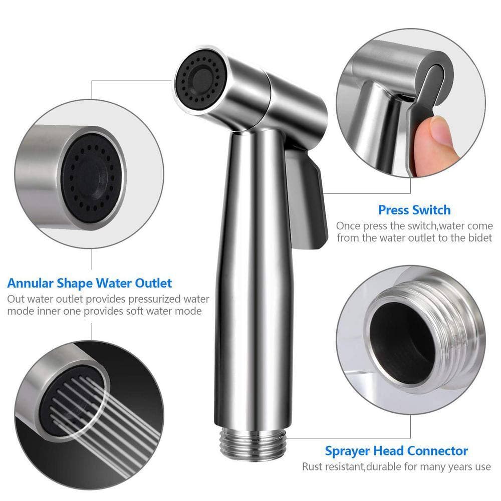 Toswin Non-Electric Handheld Bidet Attachment in Stainless Steel (2)