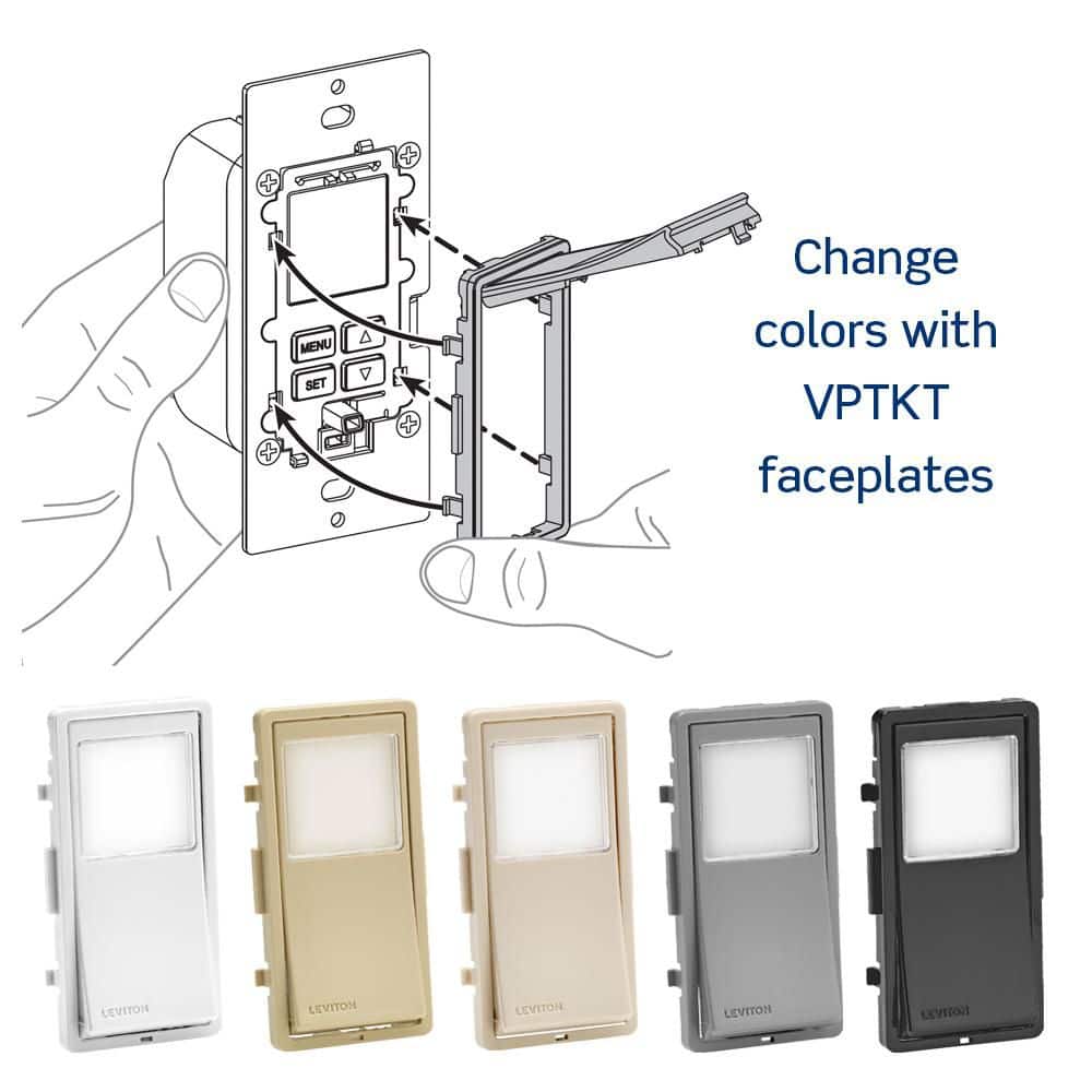 Leviton Decora 24-Hour Programmable Timer Switch Faceplate, VPTKT-I (2)