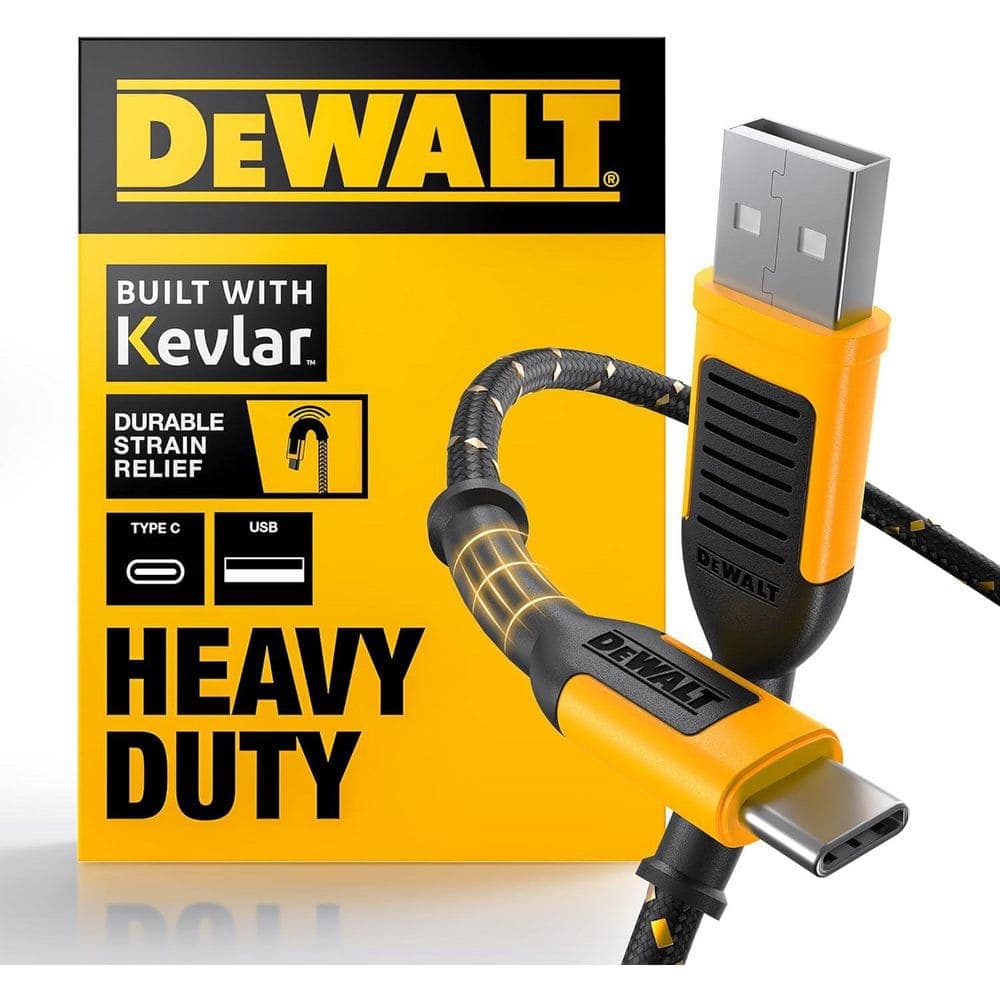 DEWALT 6 ft. Reinforced Braided Cable for USB-A to USB-C