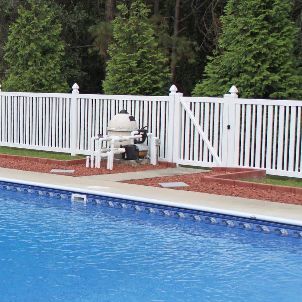 Weatherables Sarasota 3.7 ft. W x 4 ft. H White Vinyl Pool Fence Gate (3)