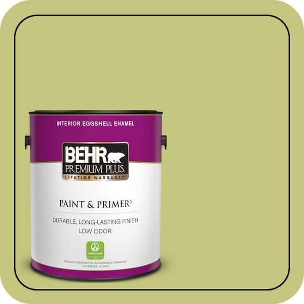 BEHR PREMIUM PLUS 1 gal. #P360-4 Soda Pop Eggshell Enamel Low Odor Interior Paint & Primer (2)