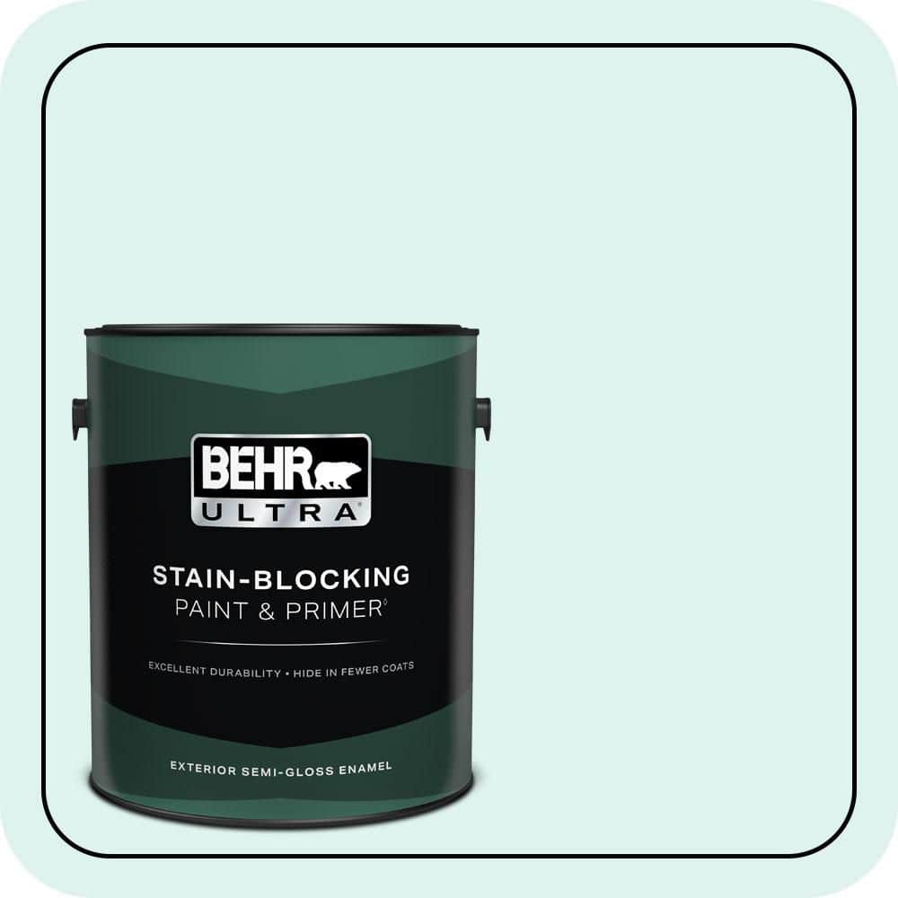 BEHR ULTRA 1 gal. #500A-1 Glacier Bay Semi-Gloss Enamel Exterior Paint & Primer