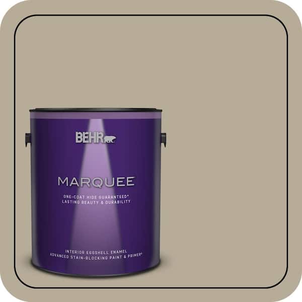BEHR MARQUEE 1 gal. #N310-4 Desert Khaki One-Coat Hide Eggshell Enamel Interior Paint & Primer (2)