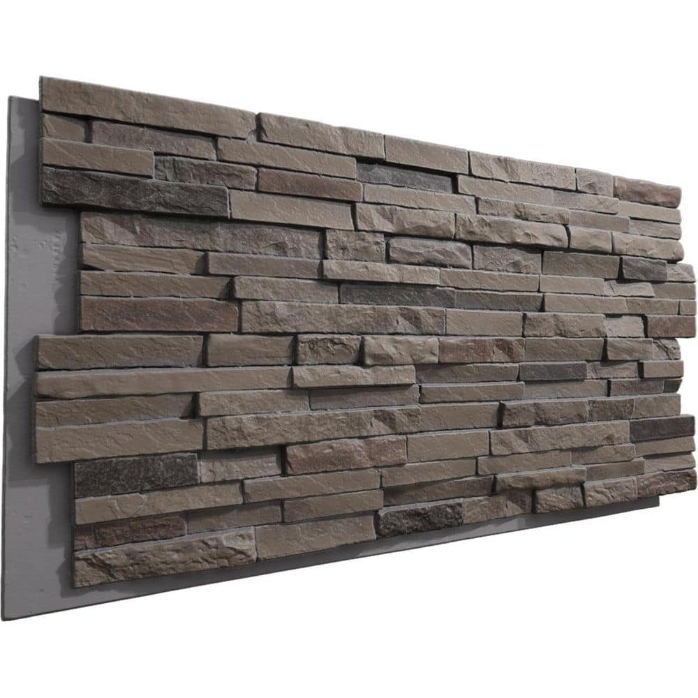 Ekena Millwork EverStone Eldorado Faux Stone Panel, 48"W x 25"H x 1"D, Earth Color (3)