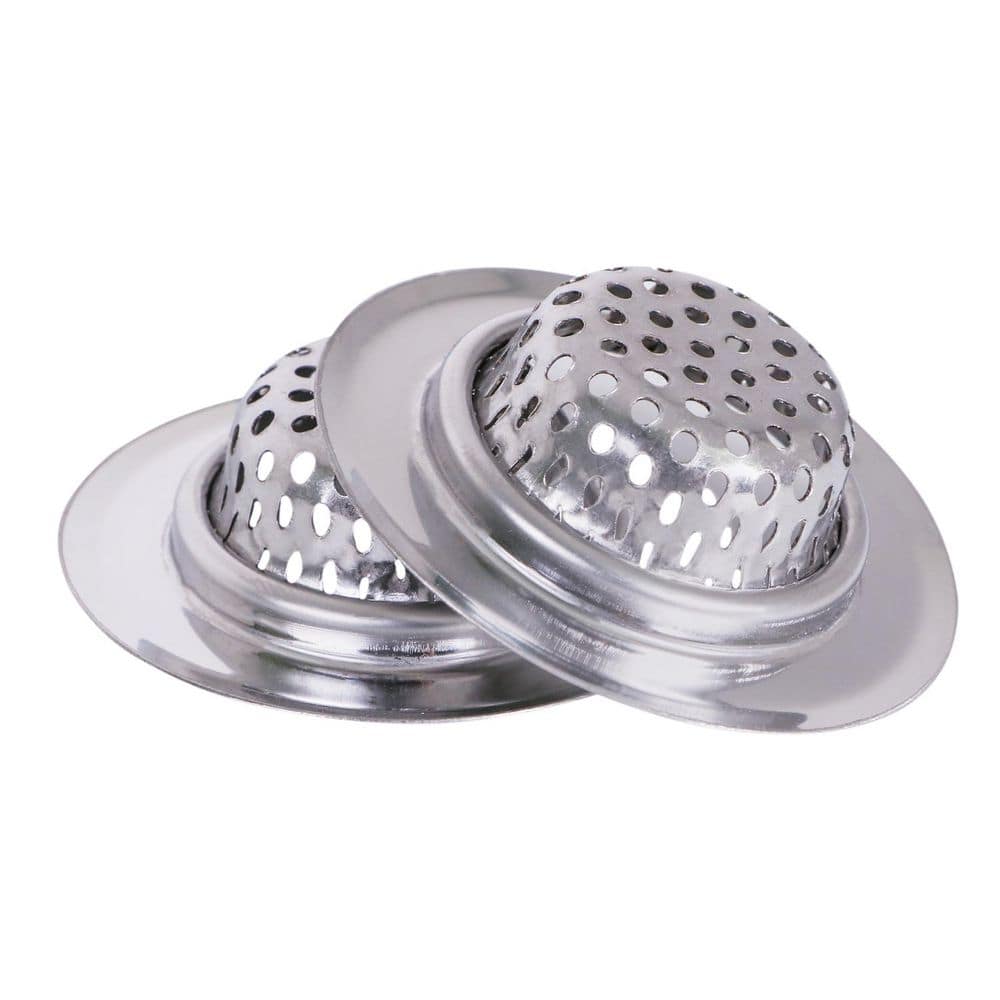 PLUMBFLEX 2-1/4 in. Bathroom Sink Drain Strainer Basket Replacement for Utility, Laundry, RV and Lavatory Sinks, Chrome (2)