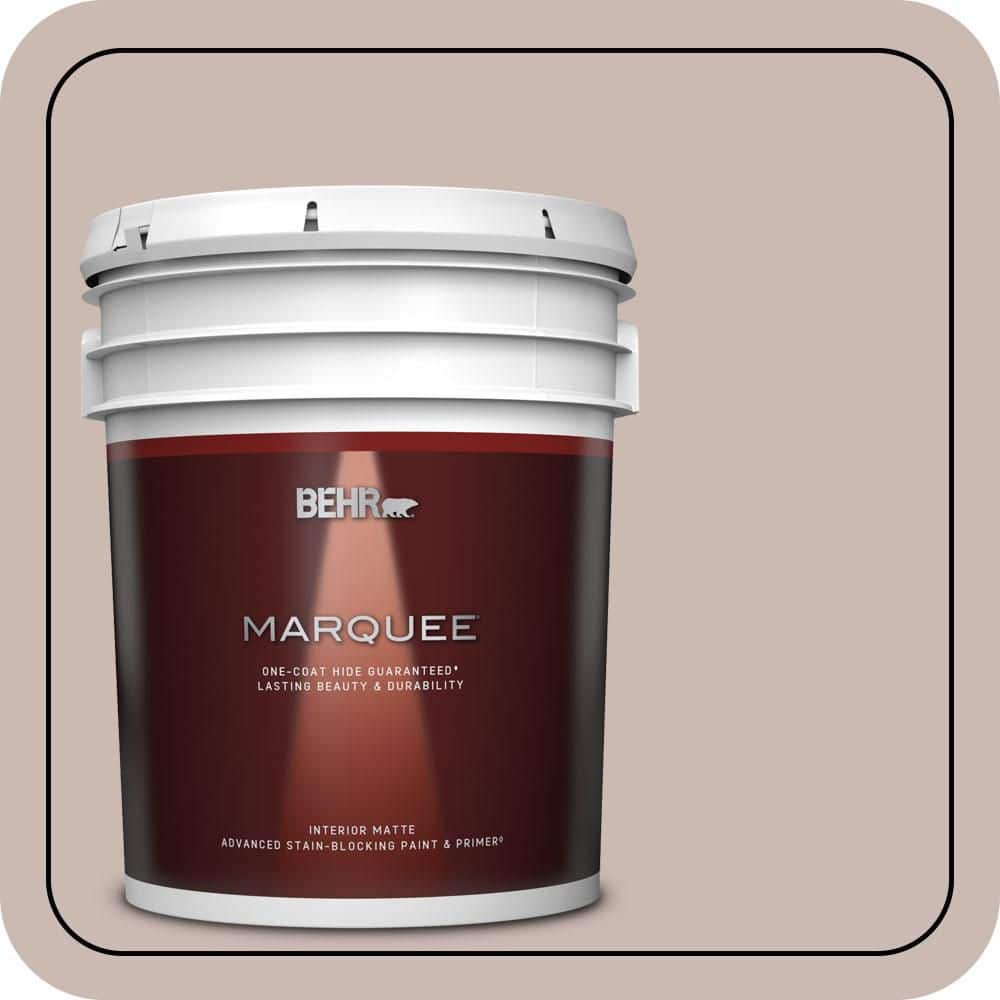 BEHR MARQUEE 5 gal. #N170-3 Gray Ashlar One-Coat Hide Matte Interior Paint & Primer