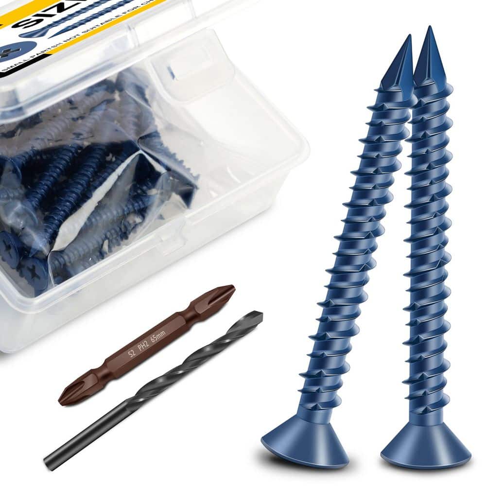 MYWISH 3/16 in. x 1-3/4 in. Flat Phillips Head Concrete Screws (30-Piece)
