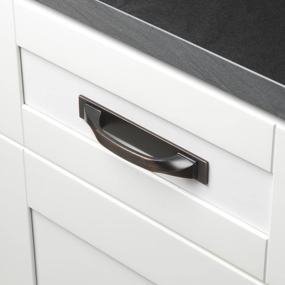 GLIDERITE 6 in. Squared Cabinet Backplate 3-3/4 in. Center to Center, 6342-96-ORB (2)