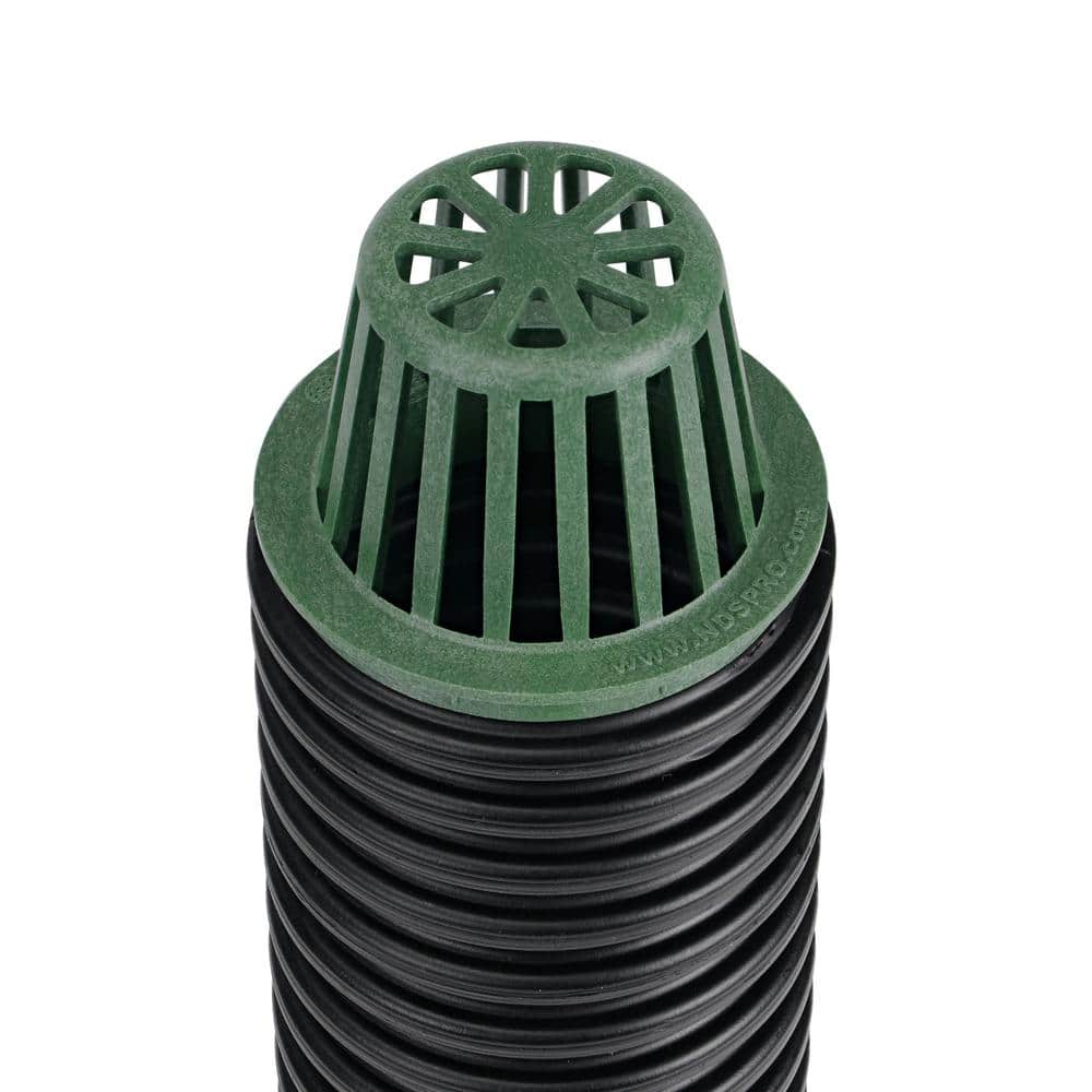 NDS 4 in. Plastic Round Atrium Drainage Grate Green (3)