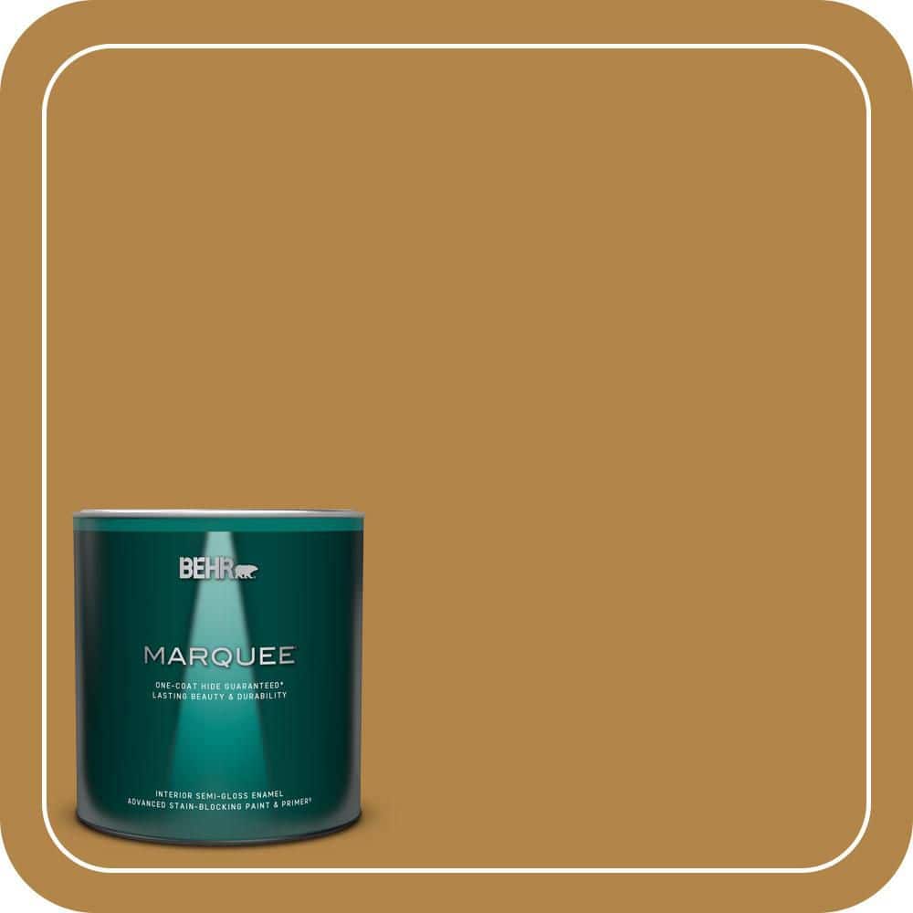 BEHR MARQUEE 1 qt. #MQ4-09 Rice Curry One-Coat Hide Semi-Gloss Enamel Interior Paint & Primer