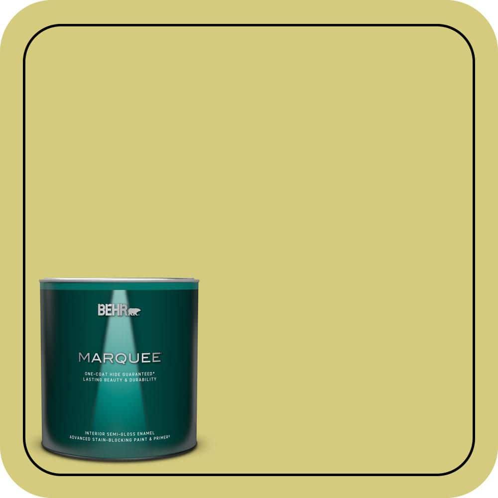 BEHR MARQUEE 1 qt. #P350-4 Spring Grass Semi-Gloss Enamel Interior Paint & Primer