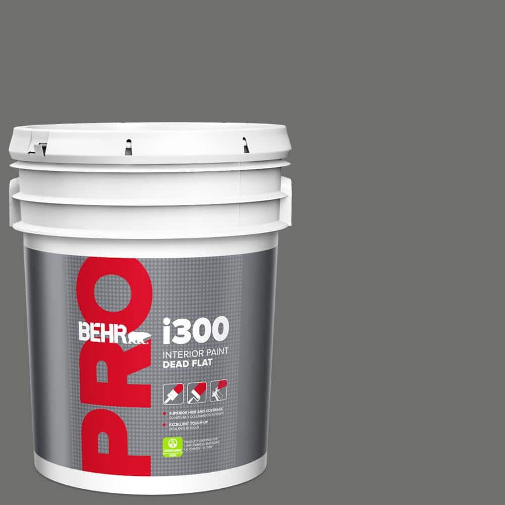 BEHR PRO 5 gal. #HDC-AC-17A Welded Iron Dead Flat Interior Paint