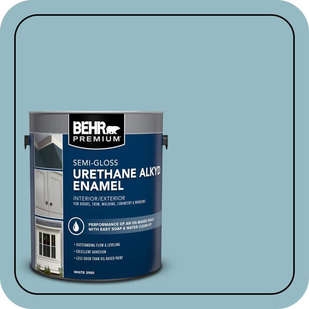 BEHR PREMIUM 1 gal. #T18-13 Casual Day Urethane Alkyd Semi-Gloss Enamel Interior/Exterior Paint (1)
