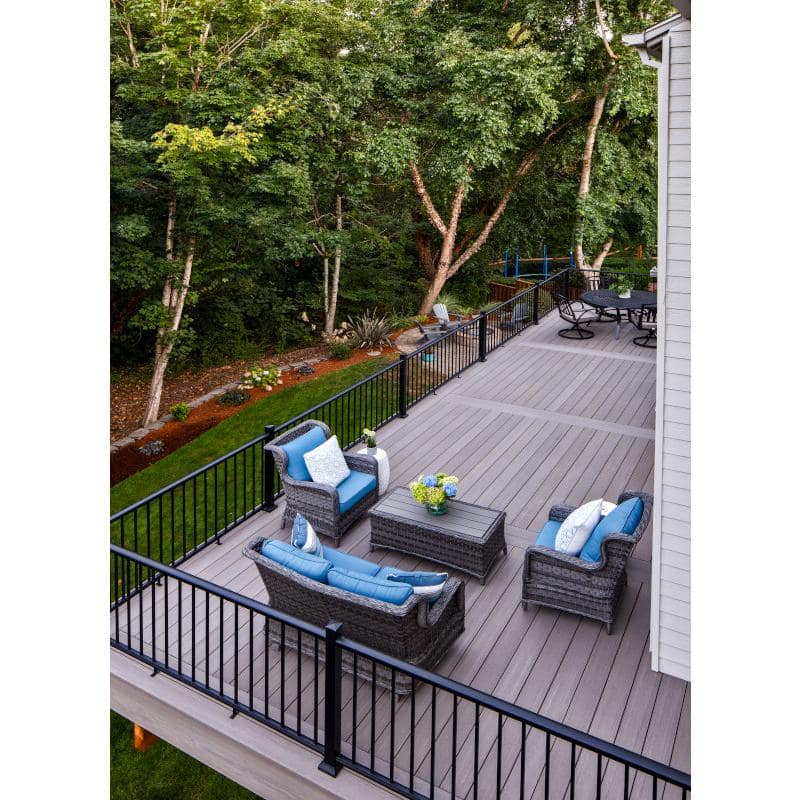 Fiberon CitySide 6 ft. Matte Aluminum Railing Kit Stair Blk (Includes 1 Crush Block, 12 Balusters, 15 Space (2)