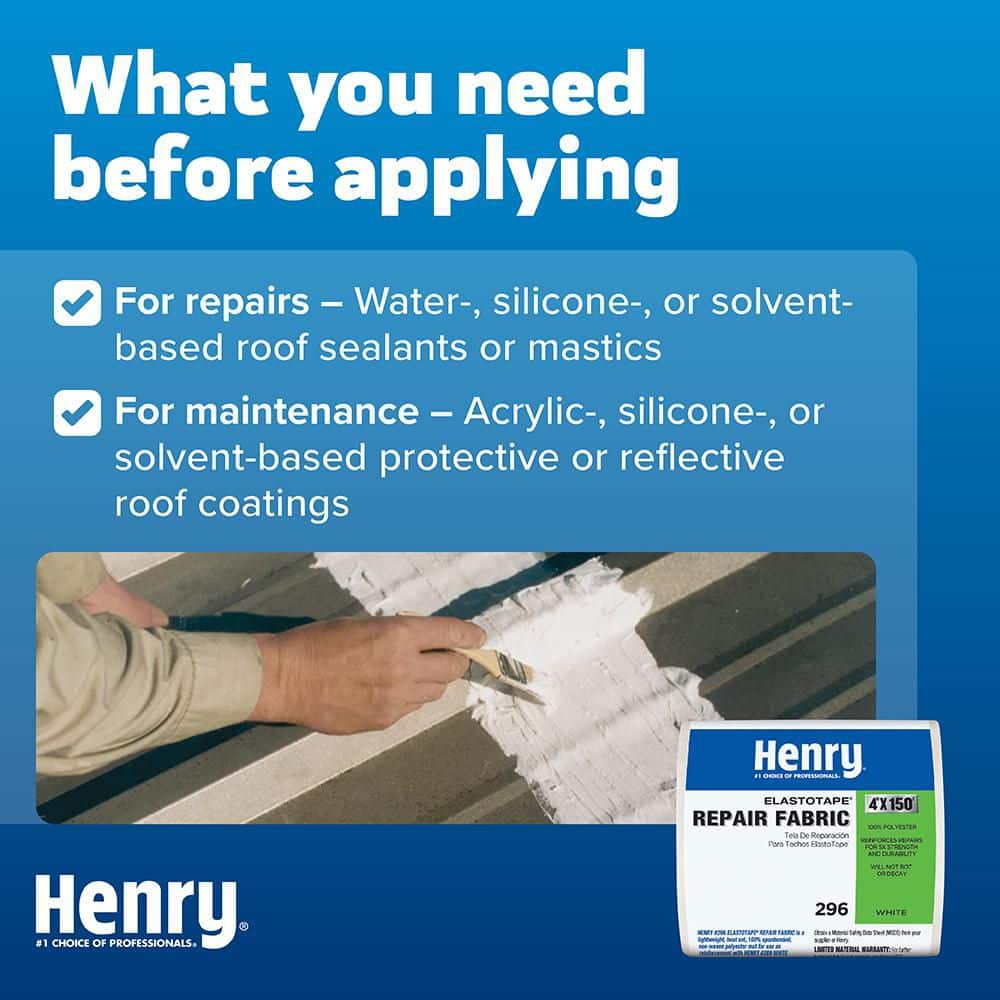 Henry 296 ElastoTape White Reinforced Repair Fabric Mesh 4 in. x 150 ft. (4)
