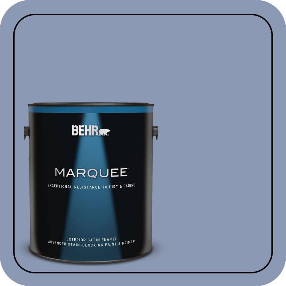BEHR MARQUEE 1 gal. #600F-5 Blueberry Buckle Satin Enamel Exterior Paint & Primer