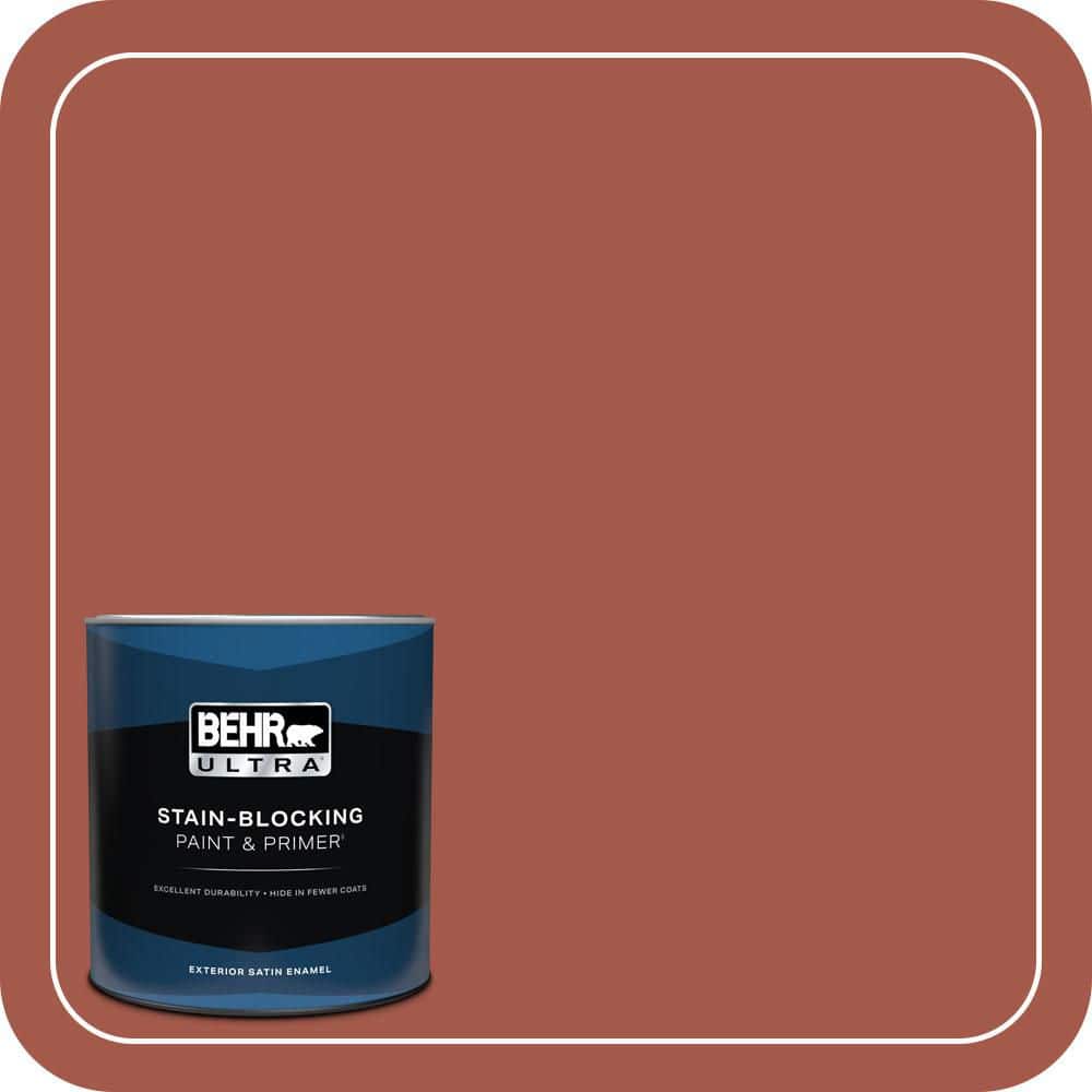BEHR ULTRA 1 qt. #PPU2-15 Cajun Red Satin Enamel Exterior Paint & Primer