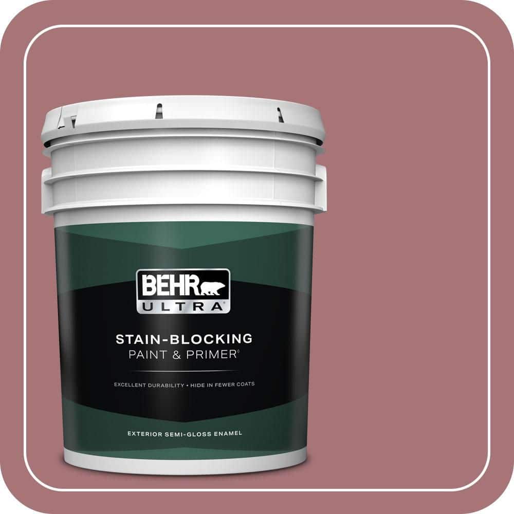 BEHR ULTRA 5 gal. #S130-5 Heirloom Rose Semi-Gloss Enamel Exterior Paint & Primer