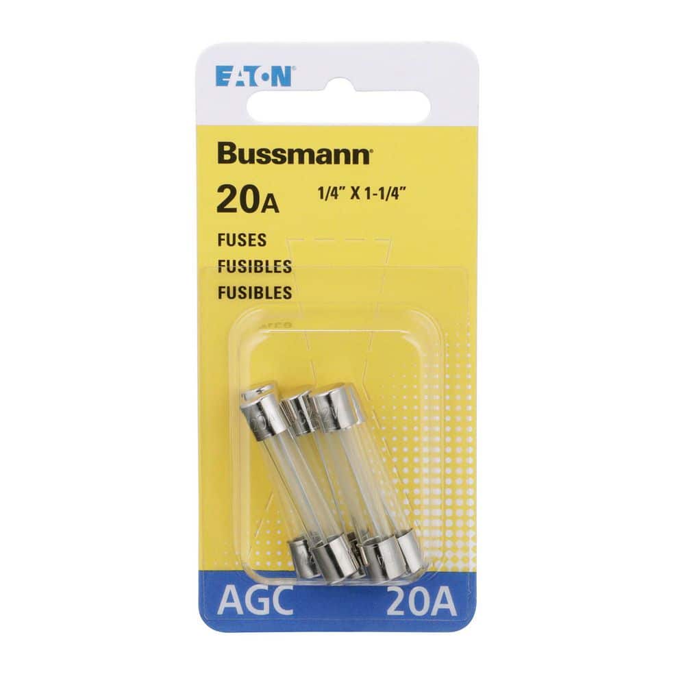 Cooper Bussmann AGC Series 20 Amp Silver Glass-Tube Fuses (5-Pack)
