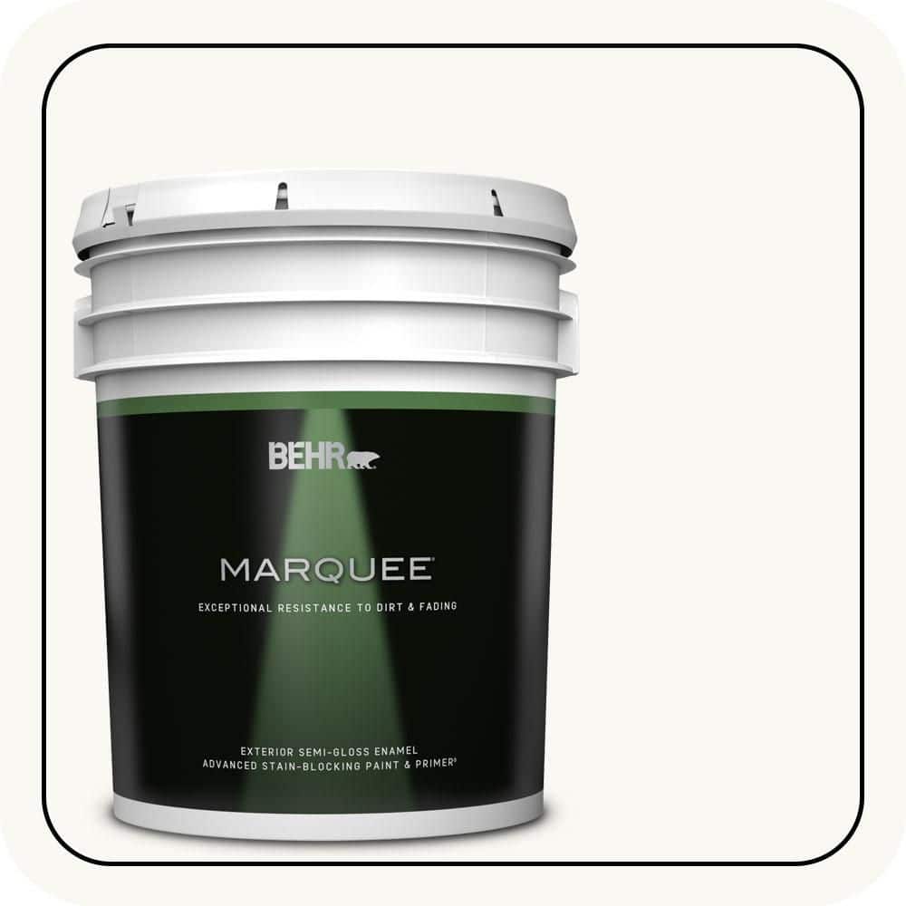 BEHR MARQUEE 5 gal. #PR-W15 Ultra Pure White Semi-Gloss Enamel Exterior Paint & Primer (1)